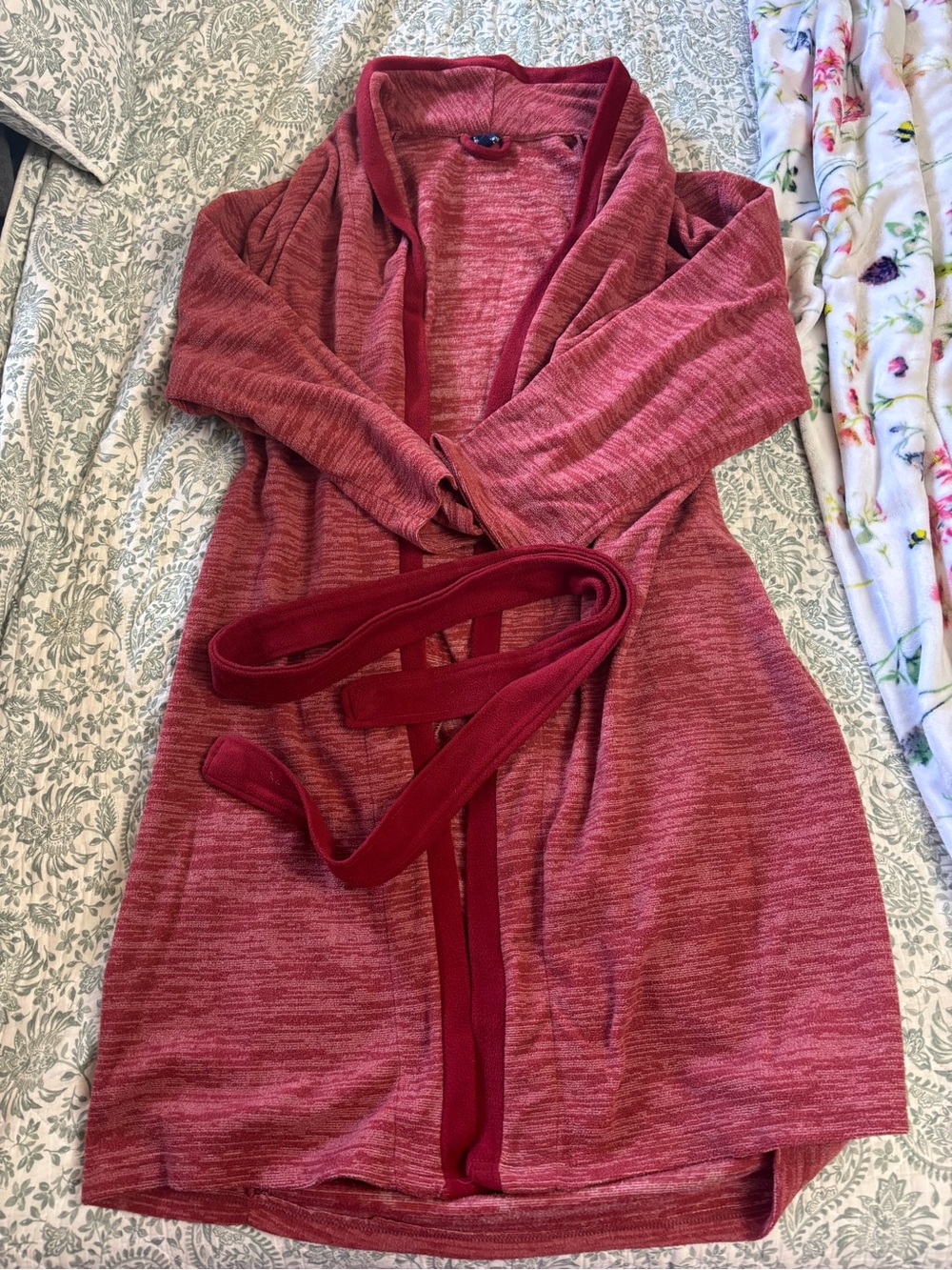 Cozy Women's Red Robe with Waist Tie